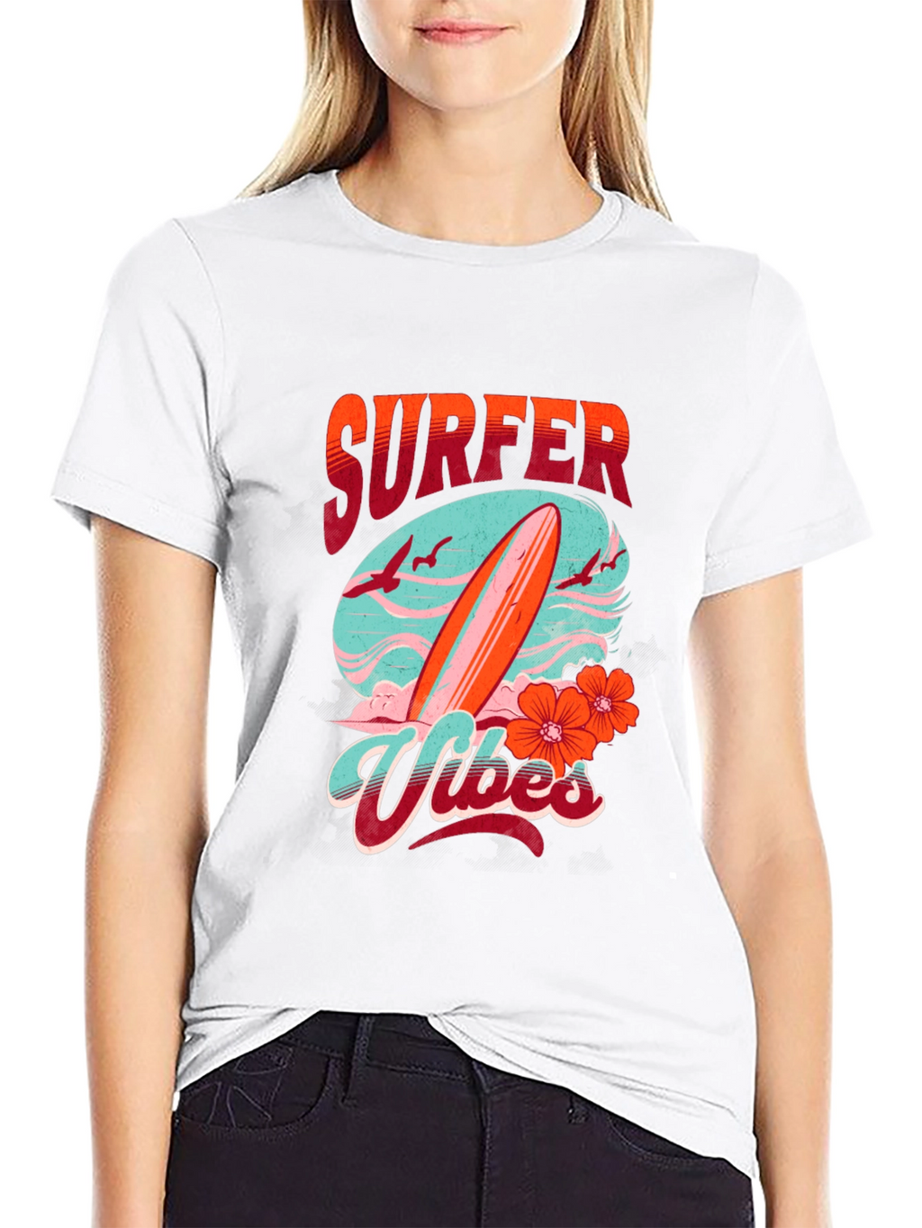 Surfer Vibes Graphic Tee - Black