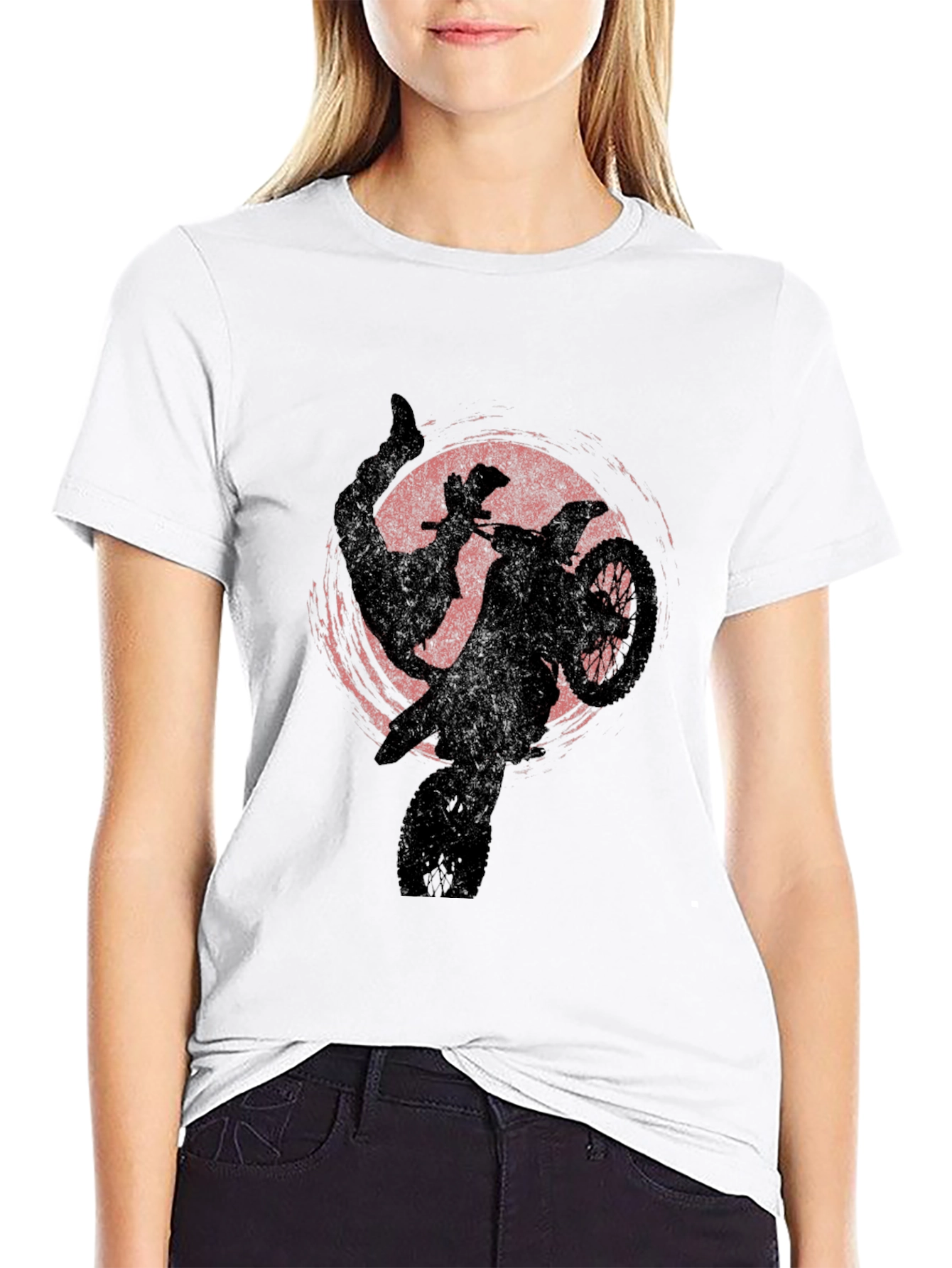 Motocross Silhouette Graphic Tee - Black