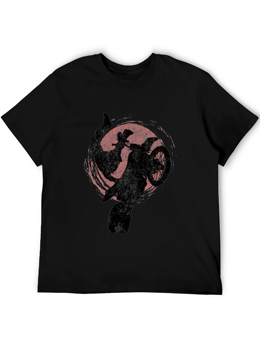 Motocross Silhouette Graphic Tee - Black