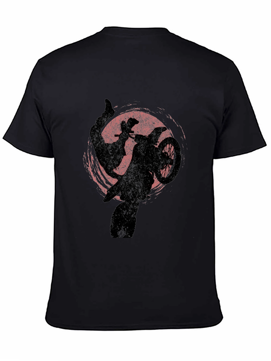 Motocross Silhouette Graphic Tee - Black