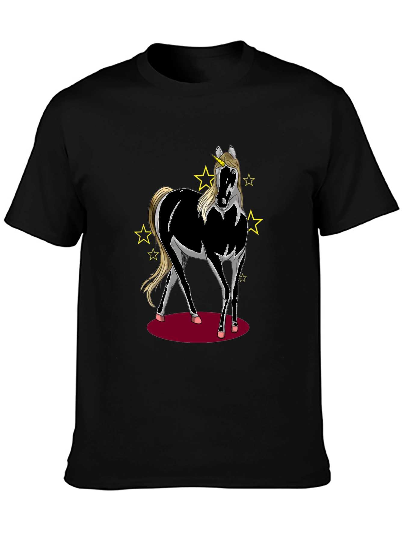 Unicorn Horse Graphic T-Shirt - Black
