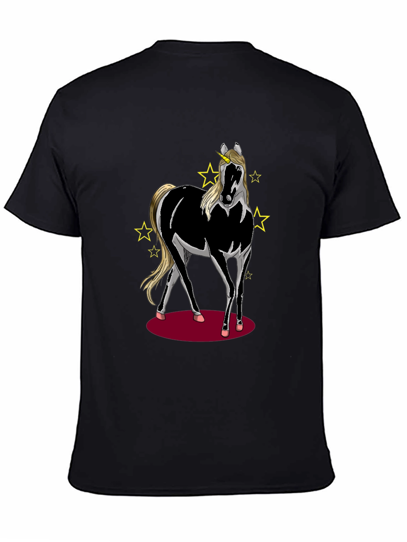 Unicorn Horse Graphic T-Shirt - Black