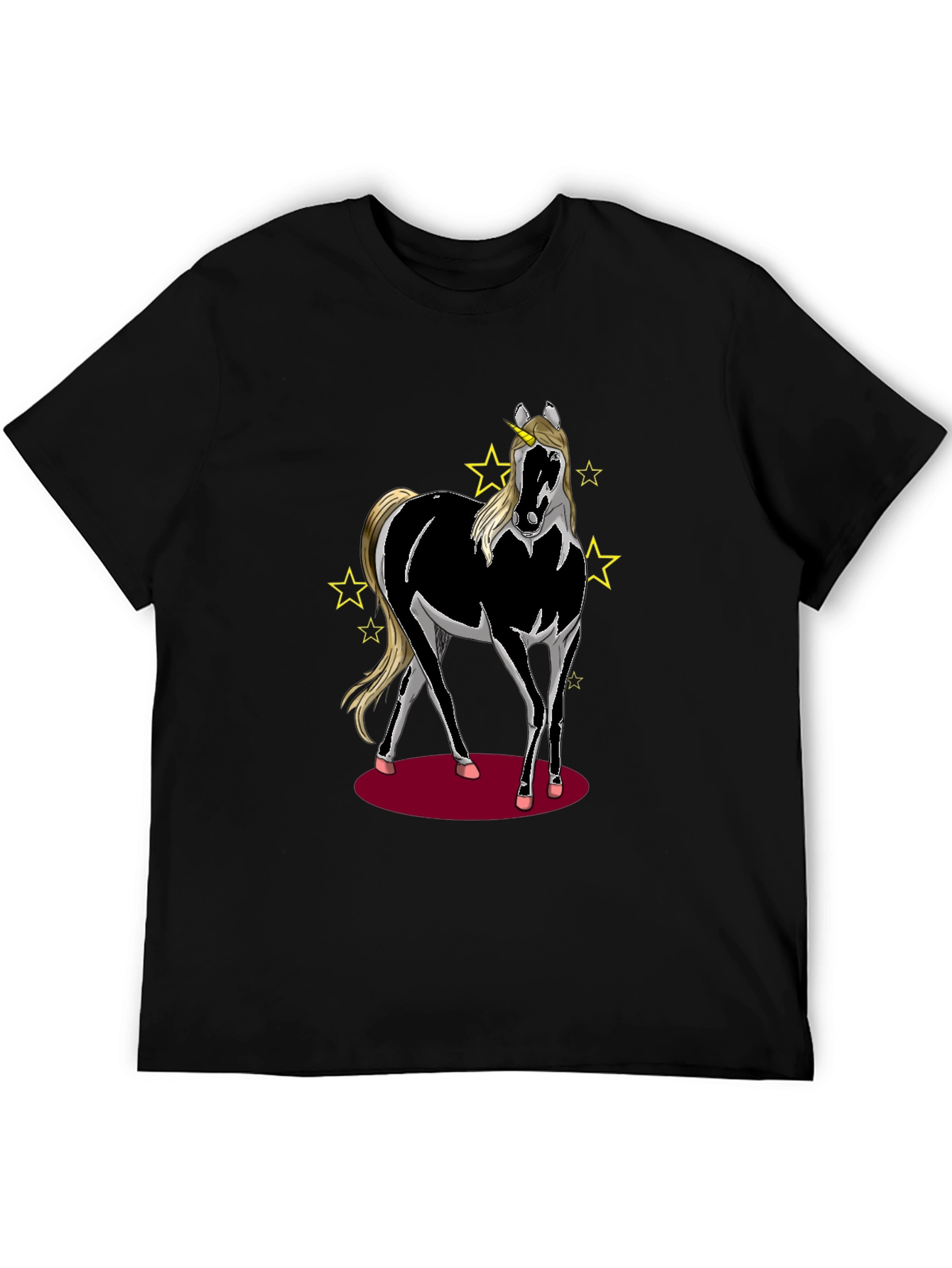 Unicorn Horse Graphic T-Shirt - Black
