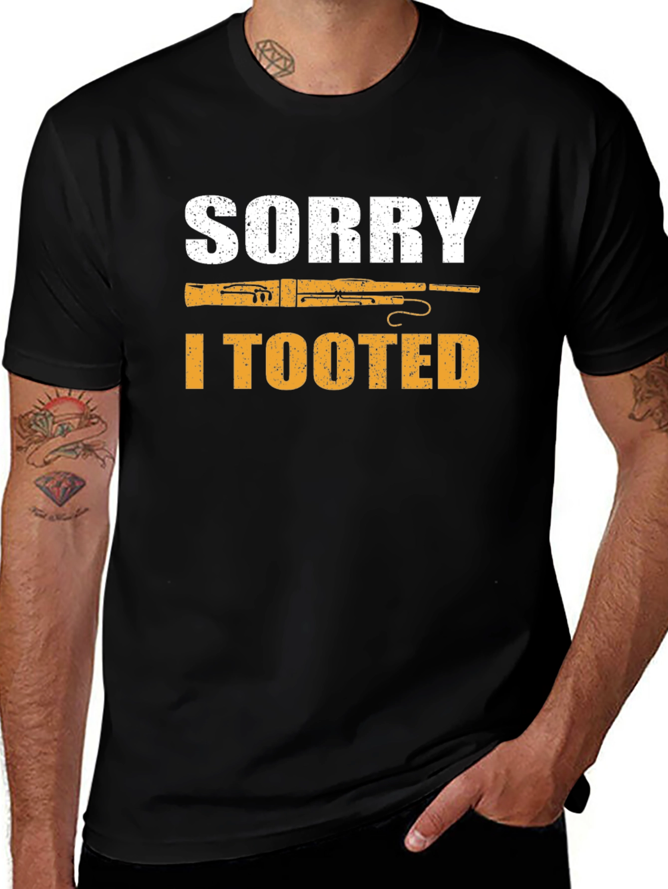 Sorry I Tooted Bassoon Player Black T-Shirt