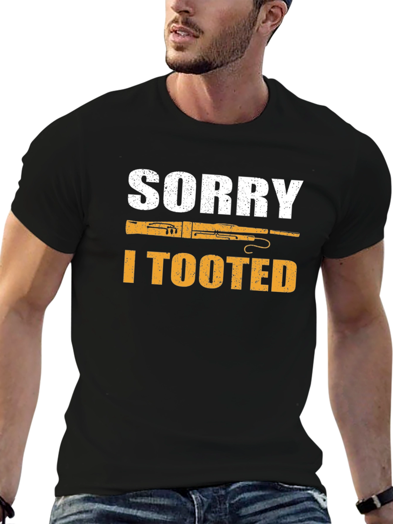 Sorry I Tooted Bassoon Player Black T-Shirt