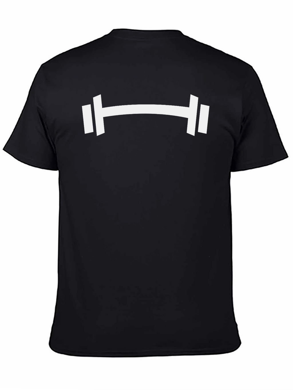 Gym Barbell Graphic Tee - Black Cotton