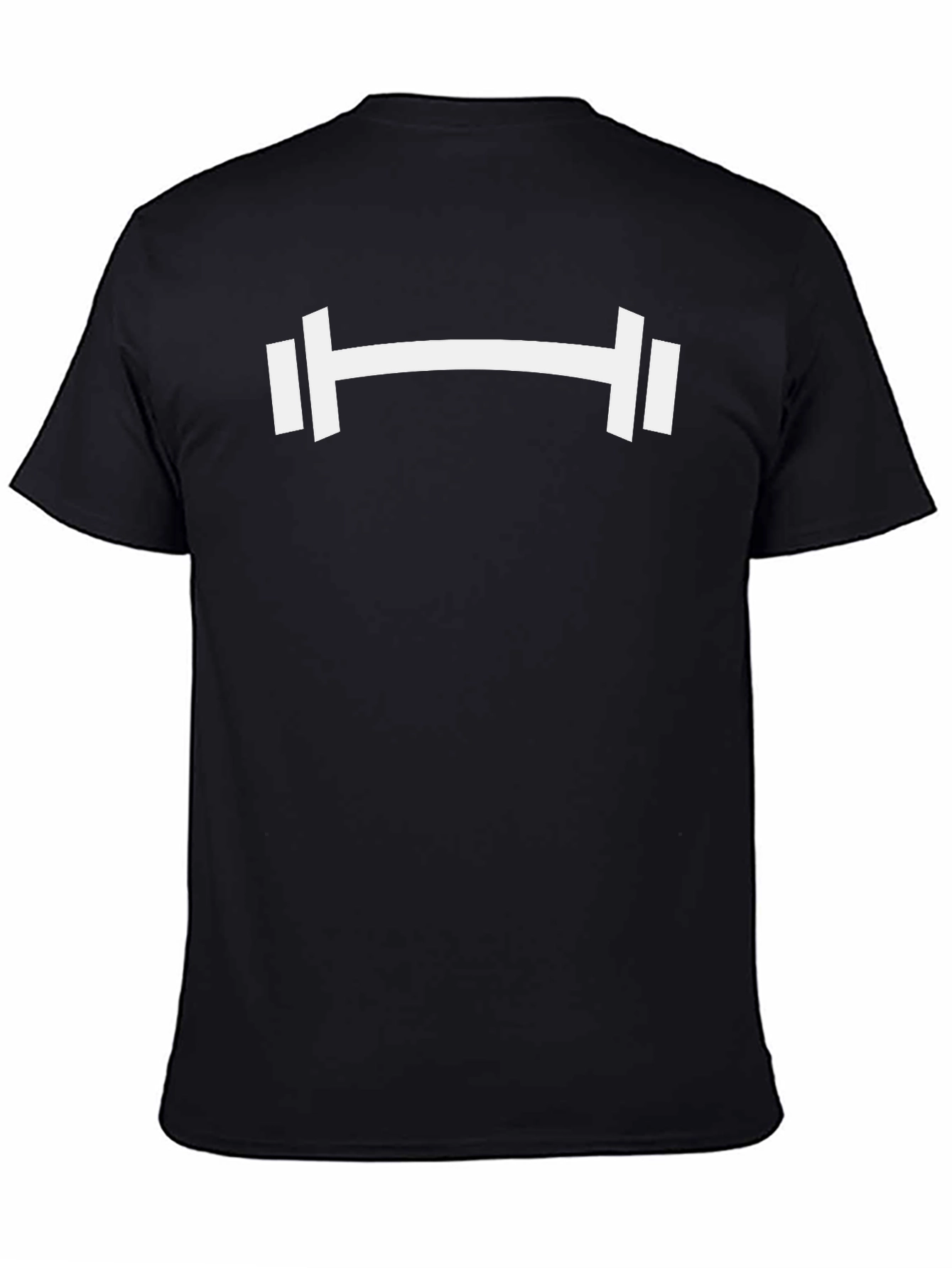 Gym Barbell Graphic Tee - Black Cotton