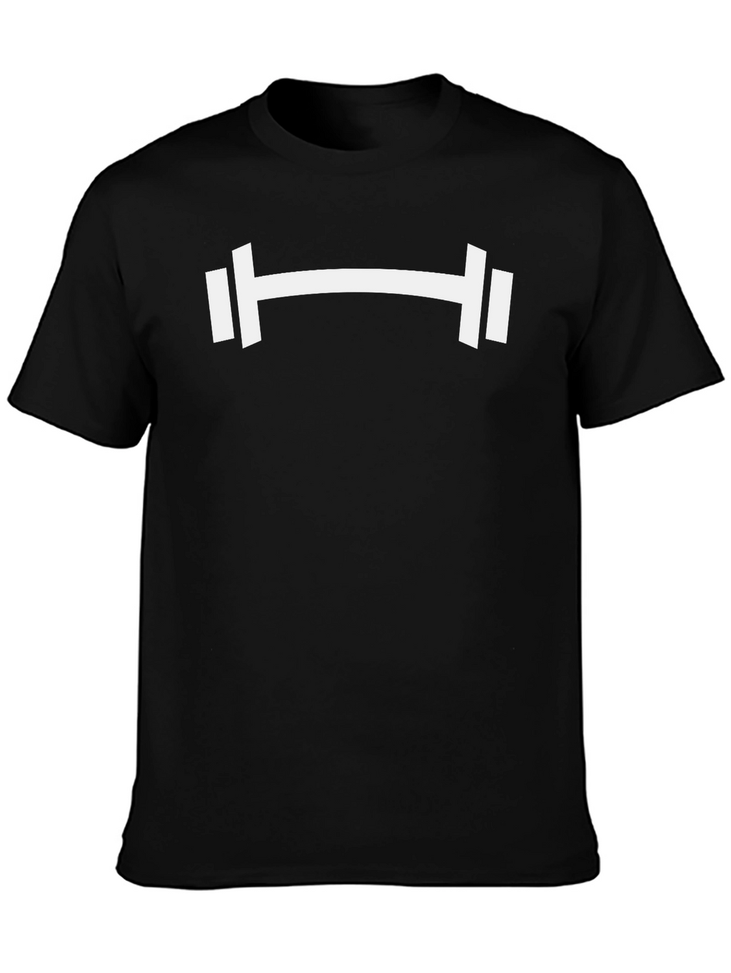 Gym Barbell Graphic Tee - Black Cotton