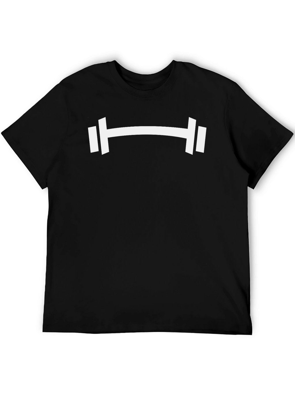 Gym Barbell Graphic Tee - Black Cotton