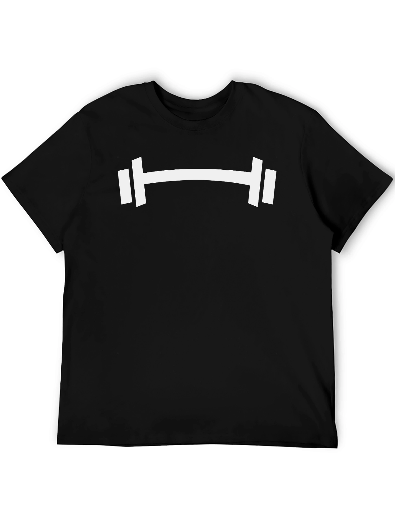 Gym Barbell Graphic Tee - Black Cotton