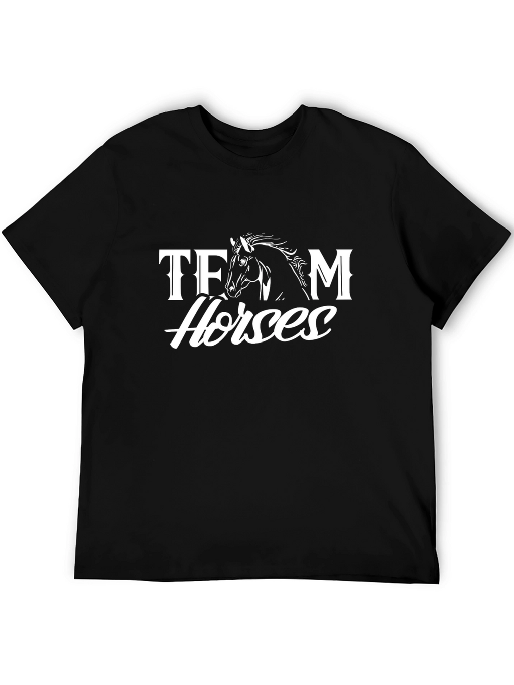 Team Horses Black Cotton Graphic Tee