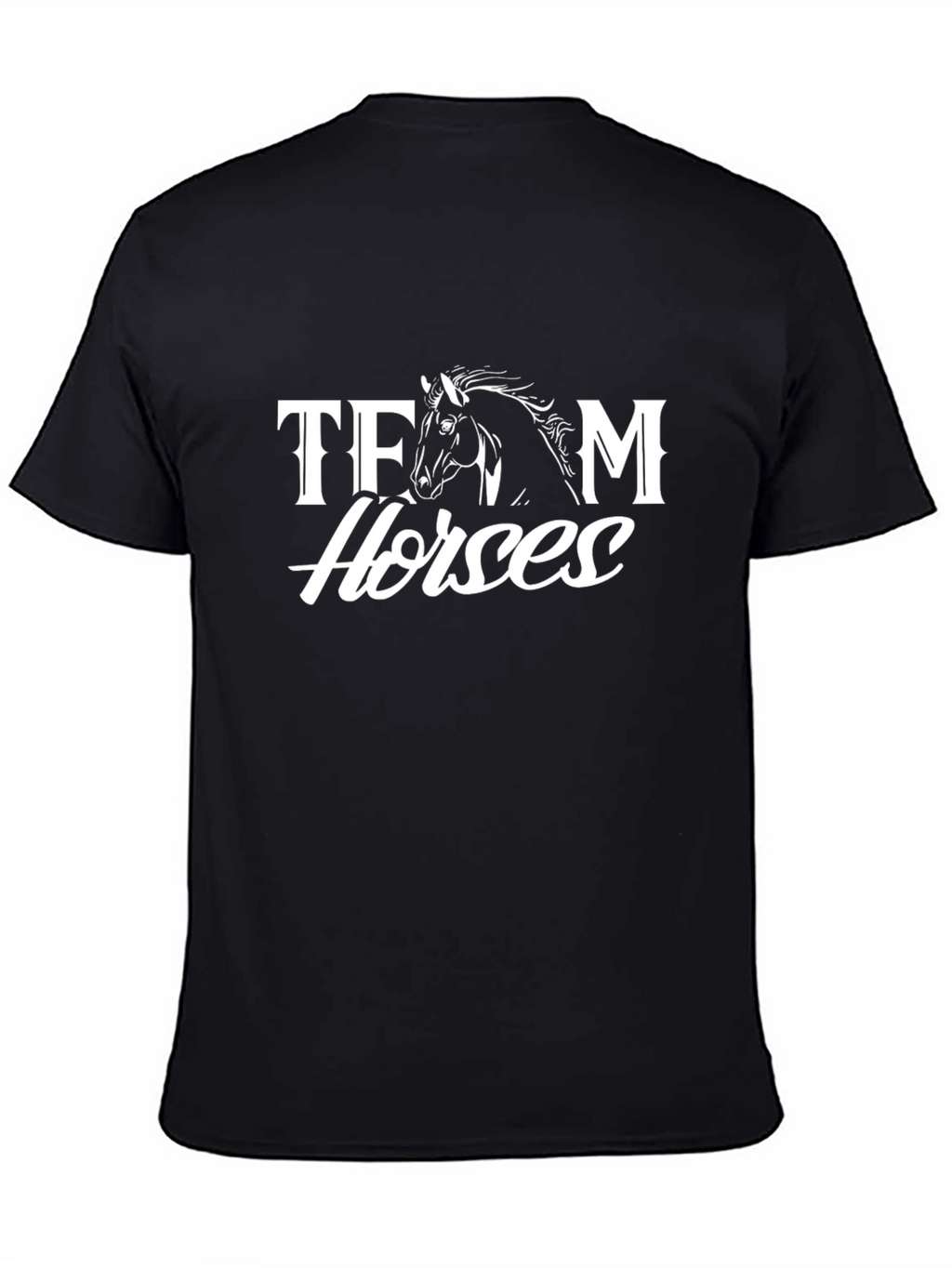 Team Horses Black Cotton Graphic Tee