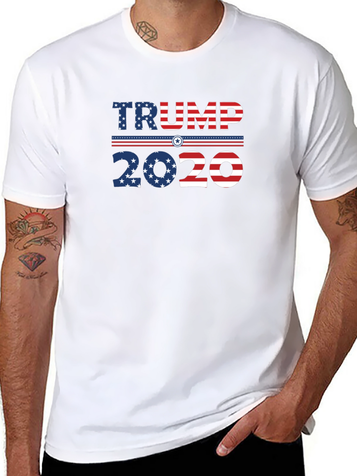 Trump 2020 Graphic Print Crew Neck T-Shirt