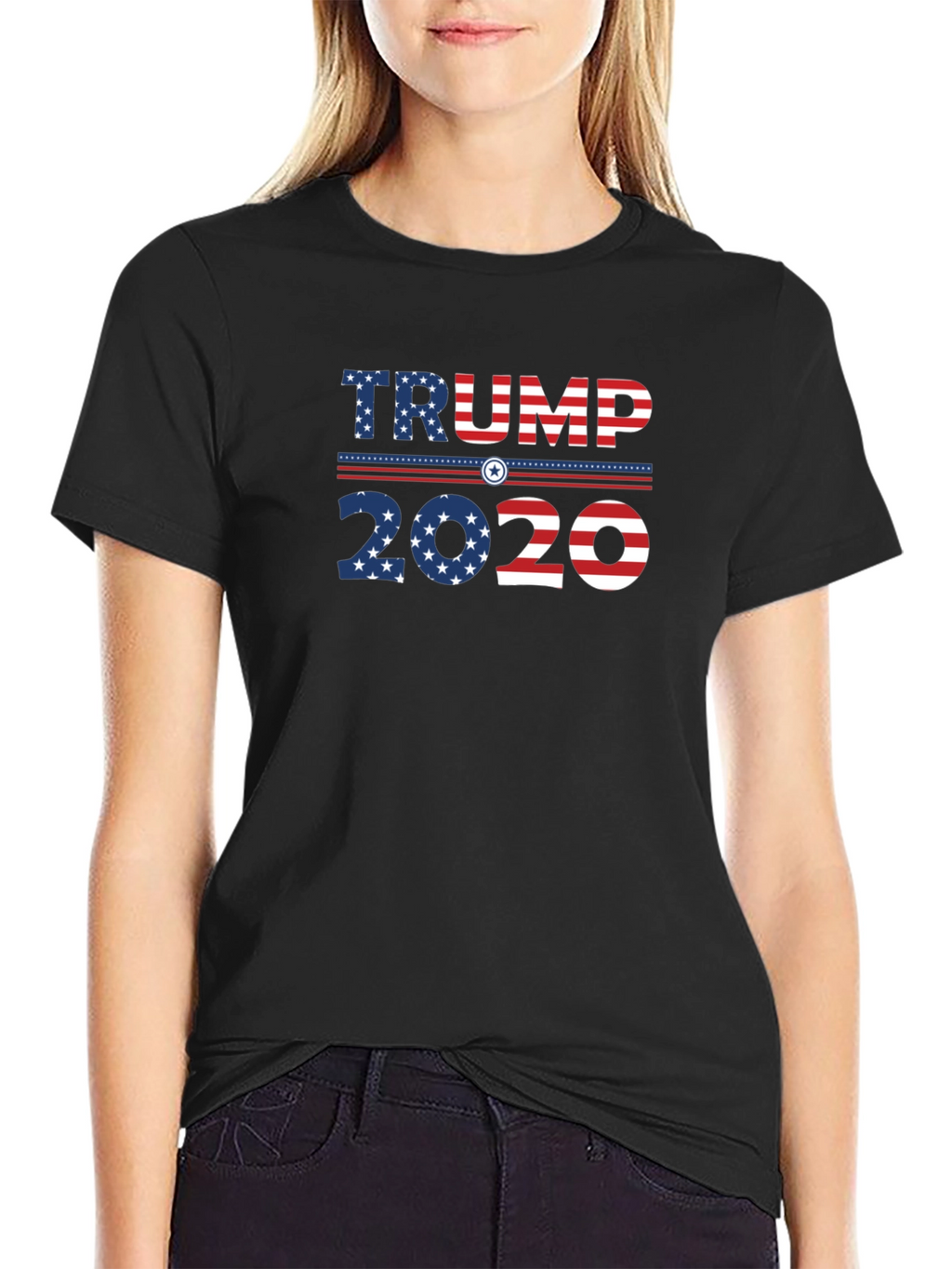 Trump 2020 Graphic Print Crew Neck T-Shirt