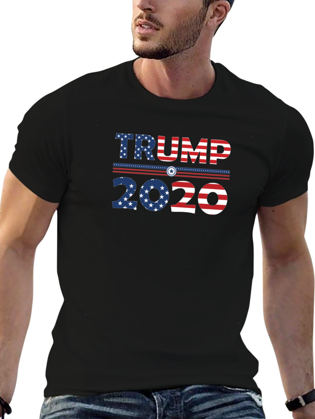 Trump 2020 Graphic Print Crew Neck T-Shirt