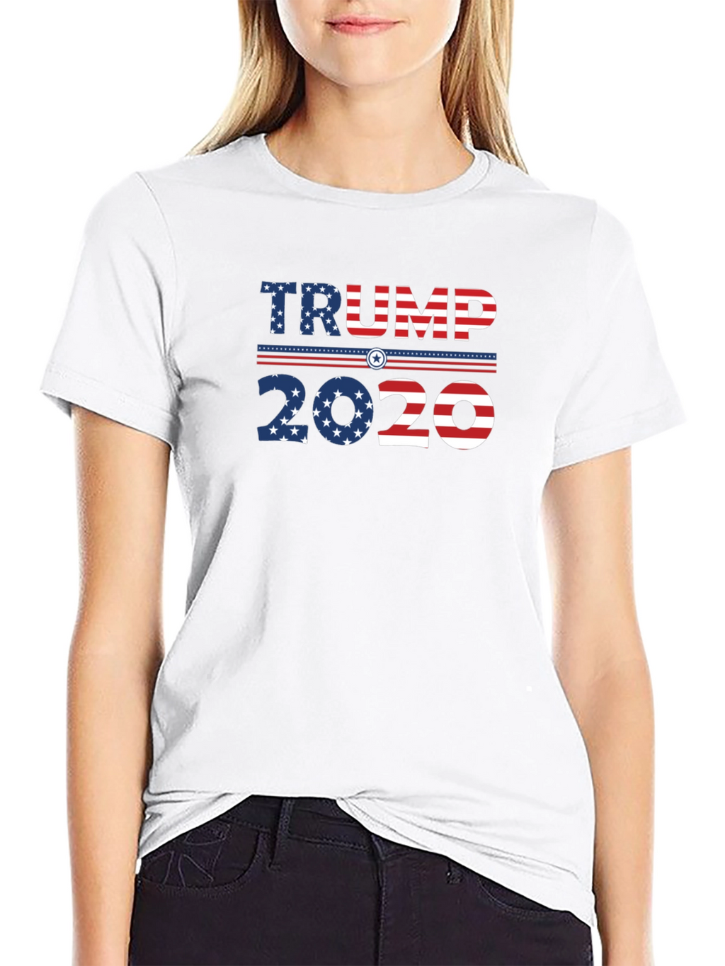Trump 2020 Graphic Print Crew Neck T-Shirt