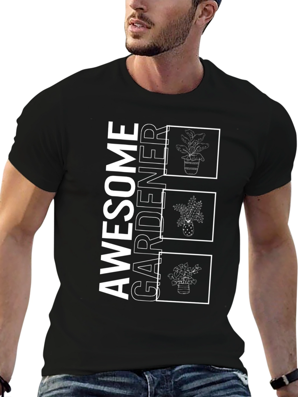 Awesome Gardener Graphic Tee - Black Unisex Shirt