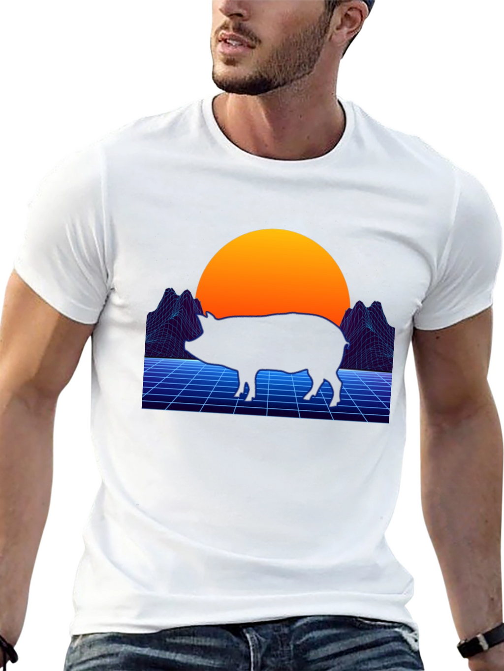 Retro Pig T-Shirt - Vaporwave Graphic Tee