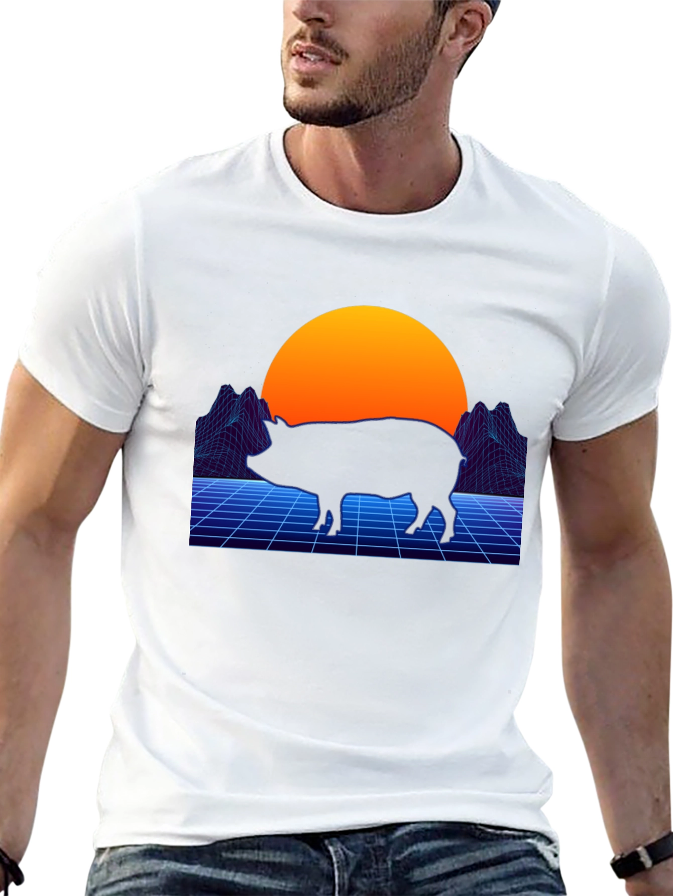 Retro Pig T-Shirt - Vaporwave Graphic Tee