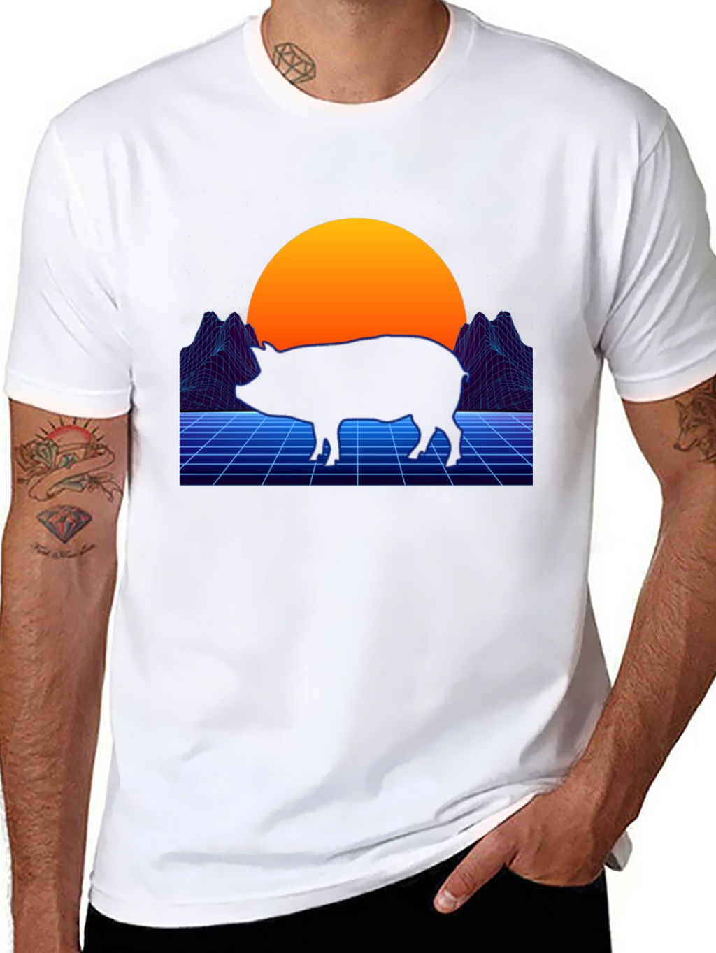 Retro Pig T-Shirt - Vaporwave Graphic Tee