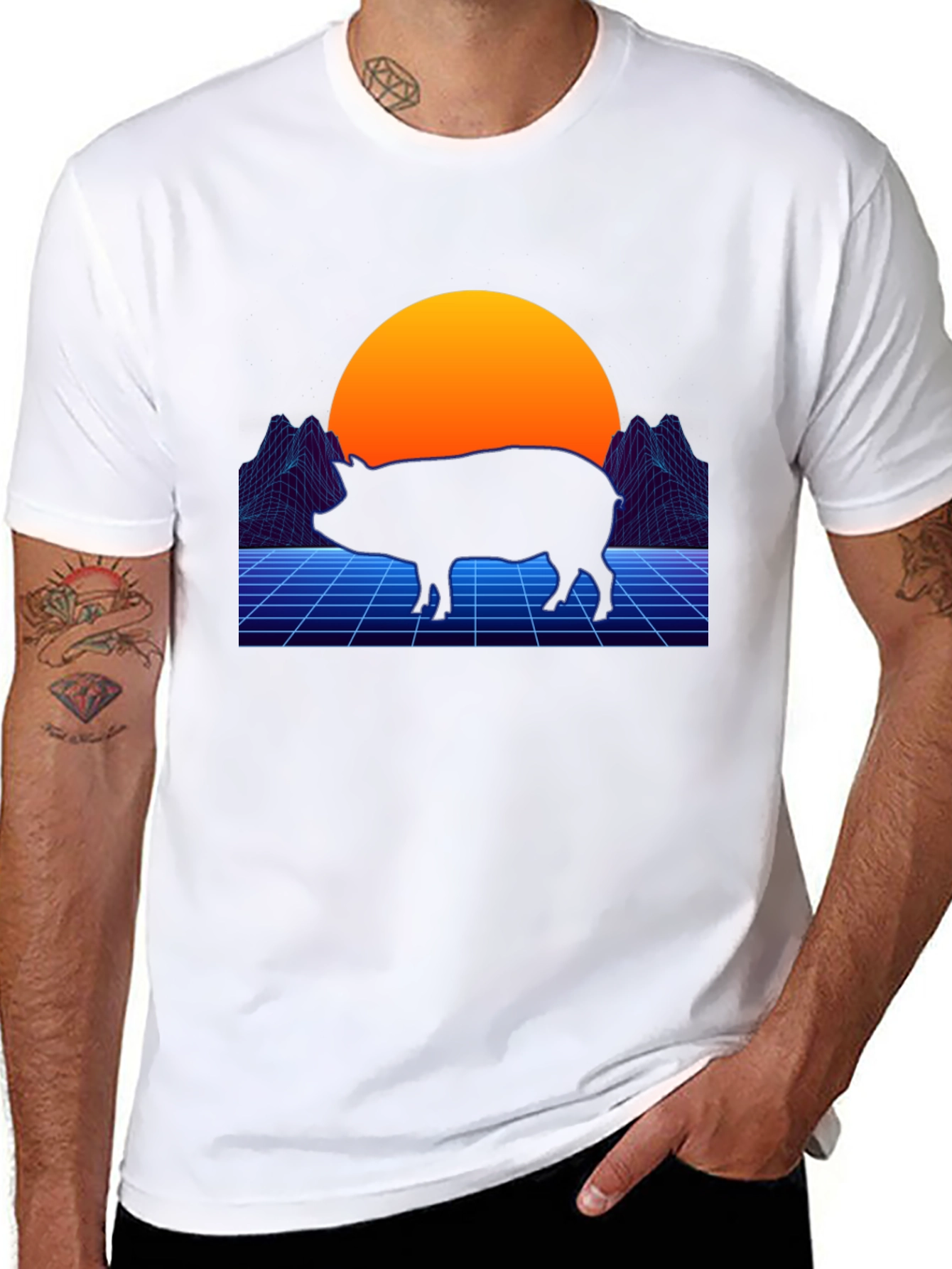 Retro Pig T-Shirt - Vaporwave Graphic Tee