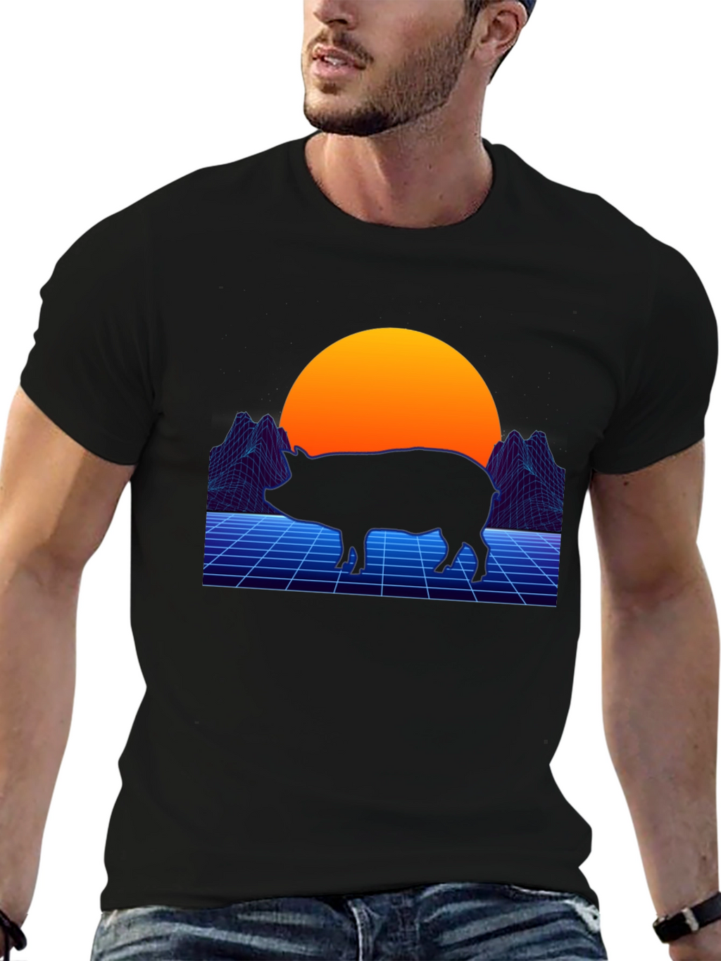 Retro Pig T-Shirt - Vaporwave Graphic Tee