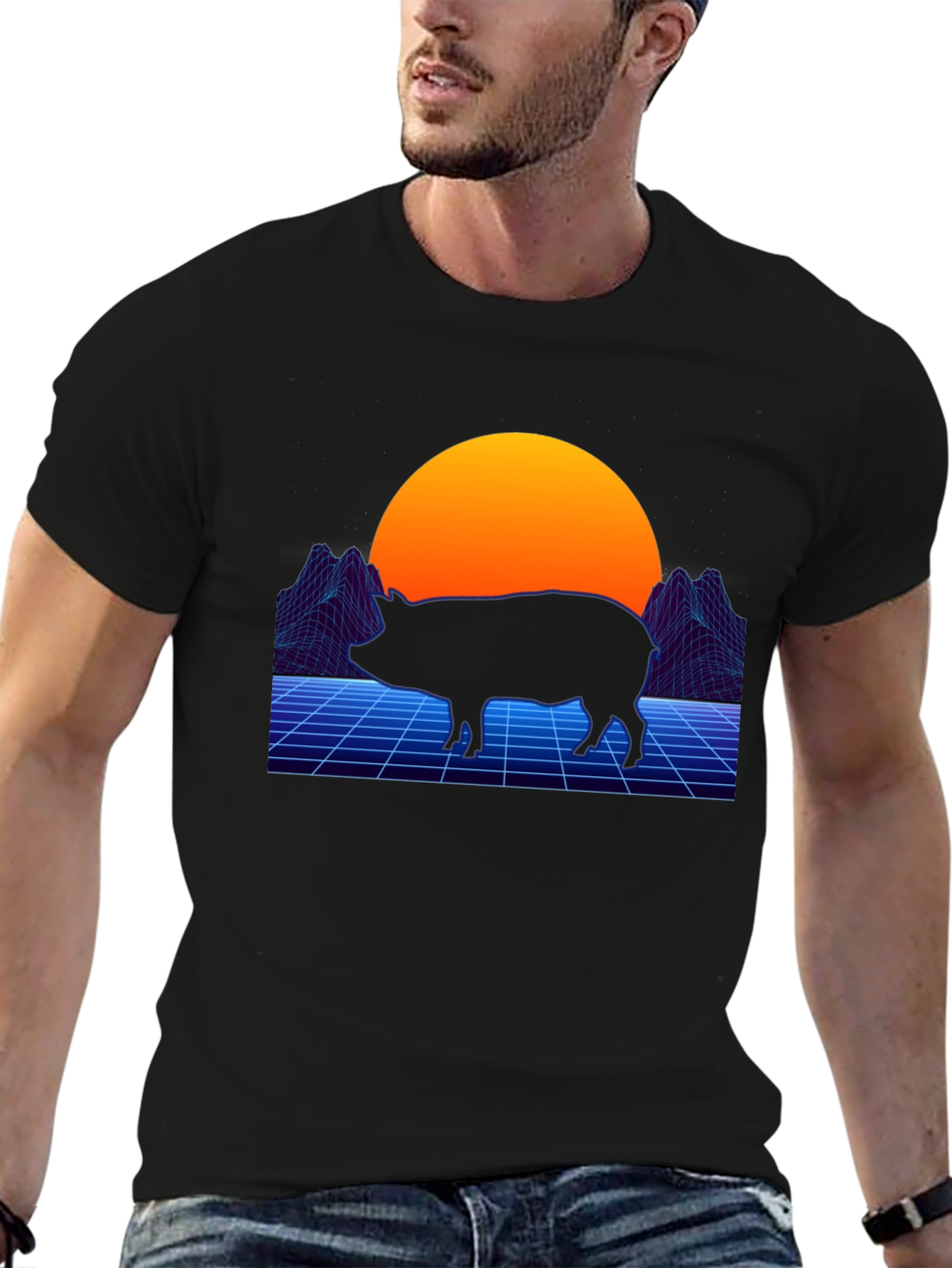 Retro Pig T-Shirt - Vaporwave Graphic Tee