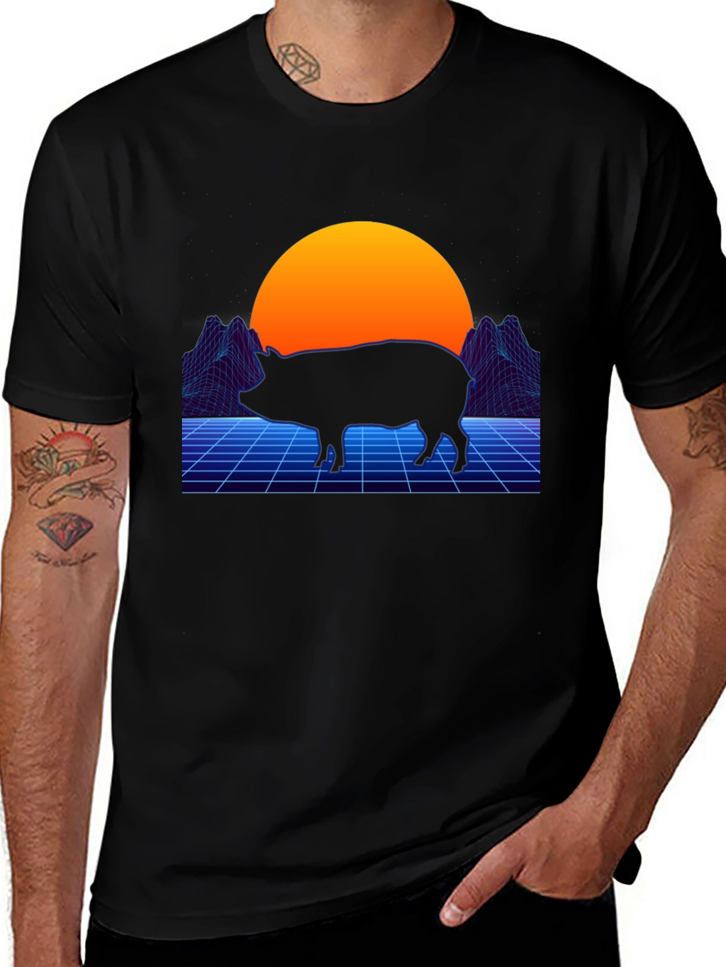Retro Pig T-Shirt - Vaporwave Graphic Tee