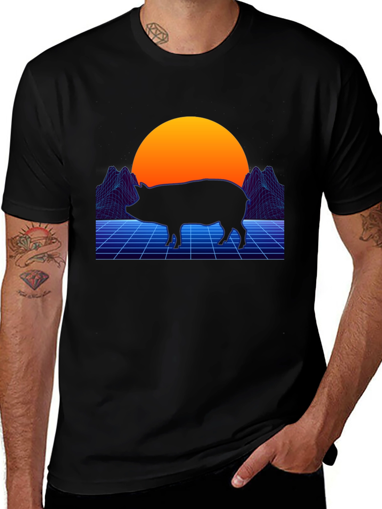 Retro Pig T-Shirt - Vaporwave Graphic Tee