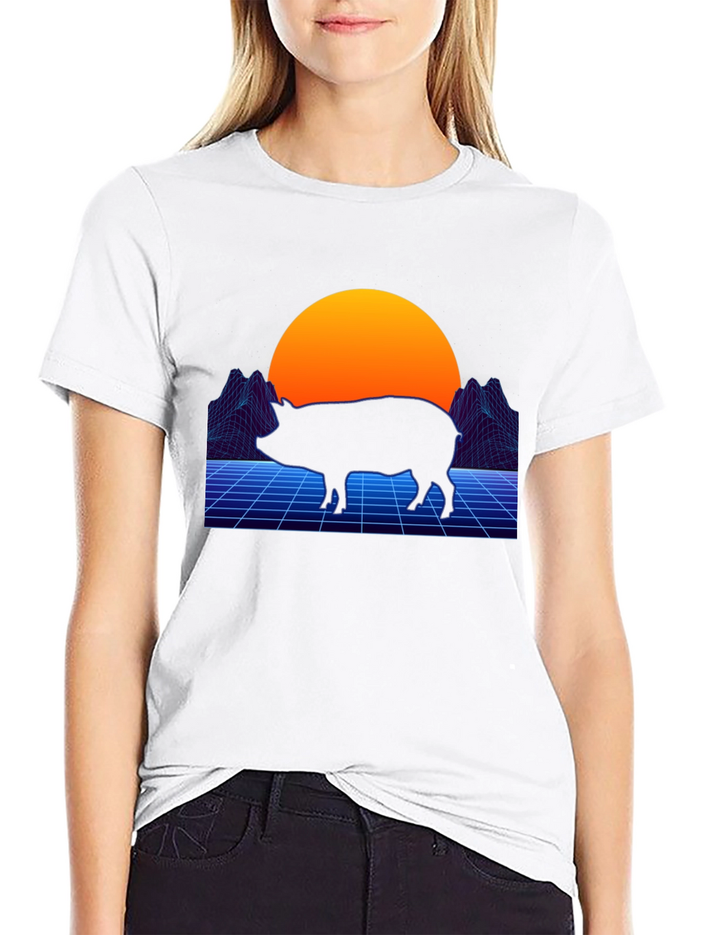 Retro Pig T-Shirt - Vaporwave Graphic Tee
