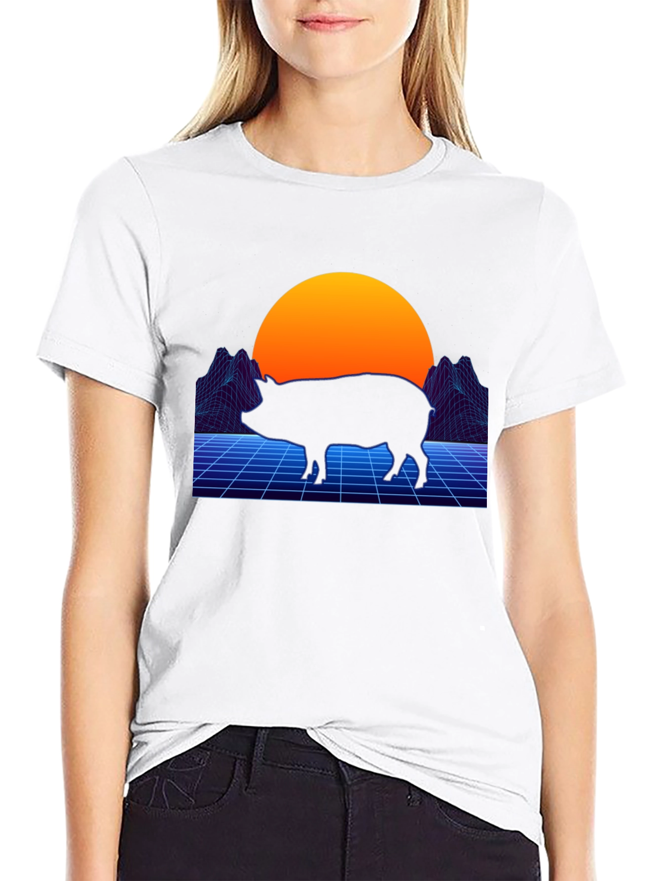 Retro Pig T-Shirt - Vaporwave Graphic Tee