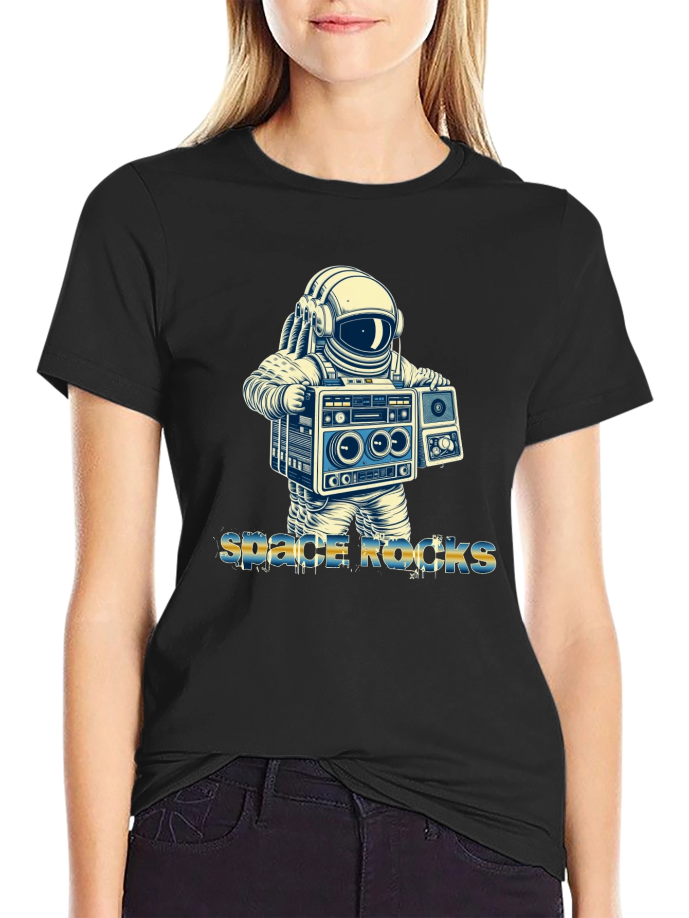 Space Rocks T-Shirt - Astronaut Boombox Design