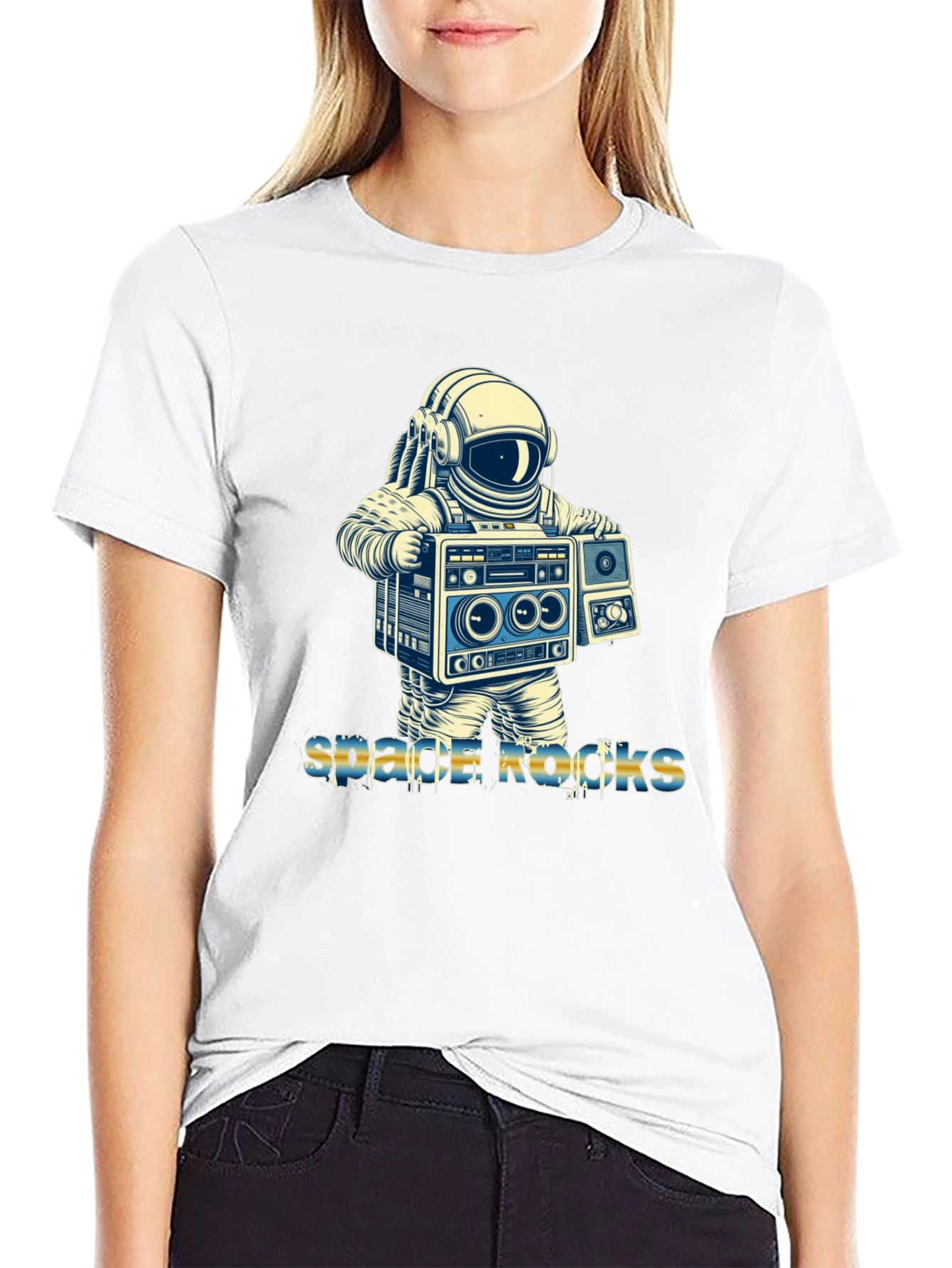 Space Rocks T-Shirt - Astronaut Boombox Design