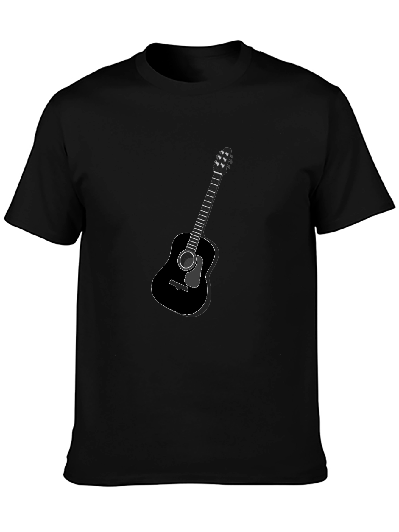 Guitar Graphic Black T-Shirt - Classic Music Tee