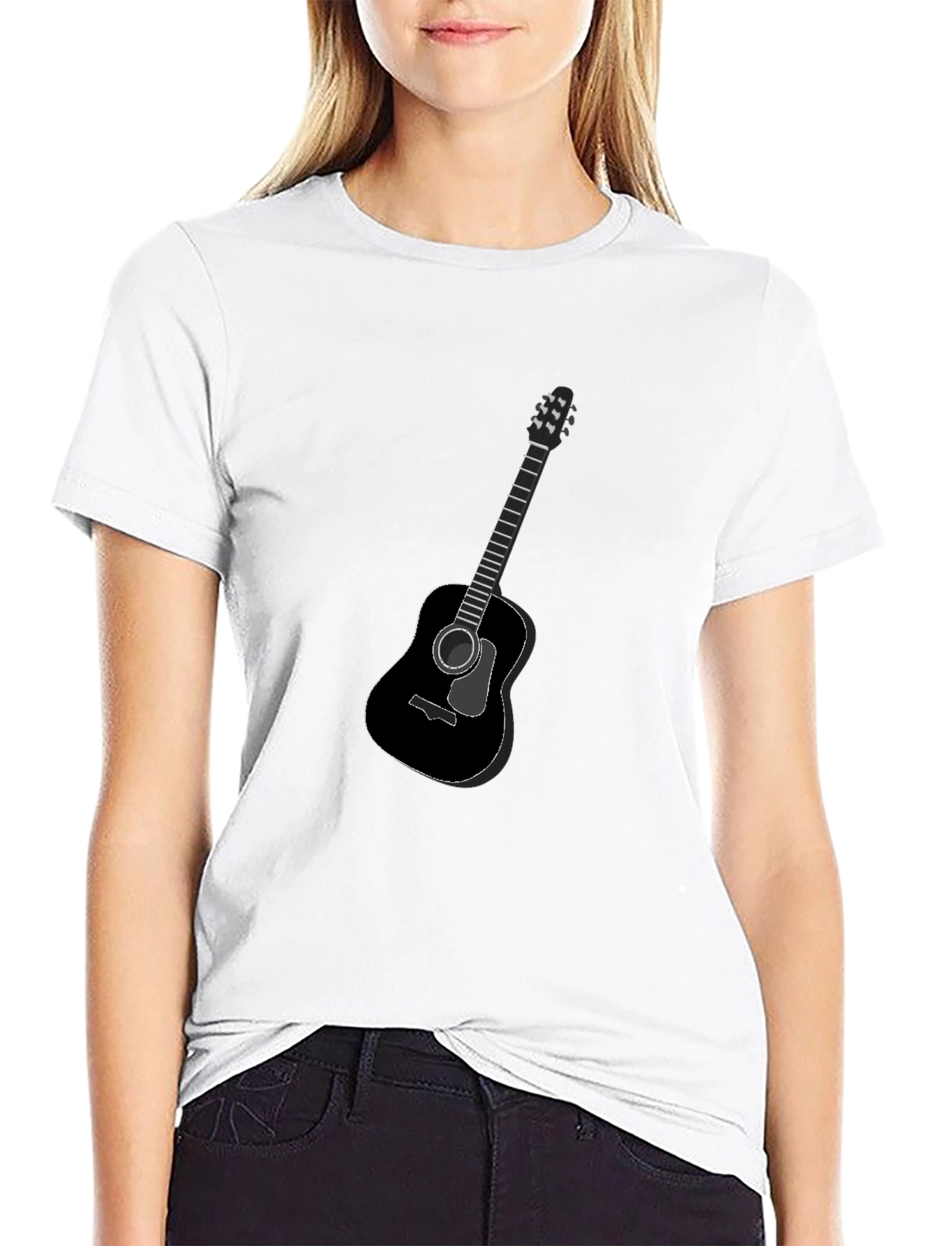 Guitar Graphic Black T-Shirt - Classic Music Tee