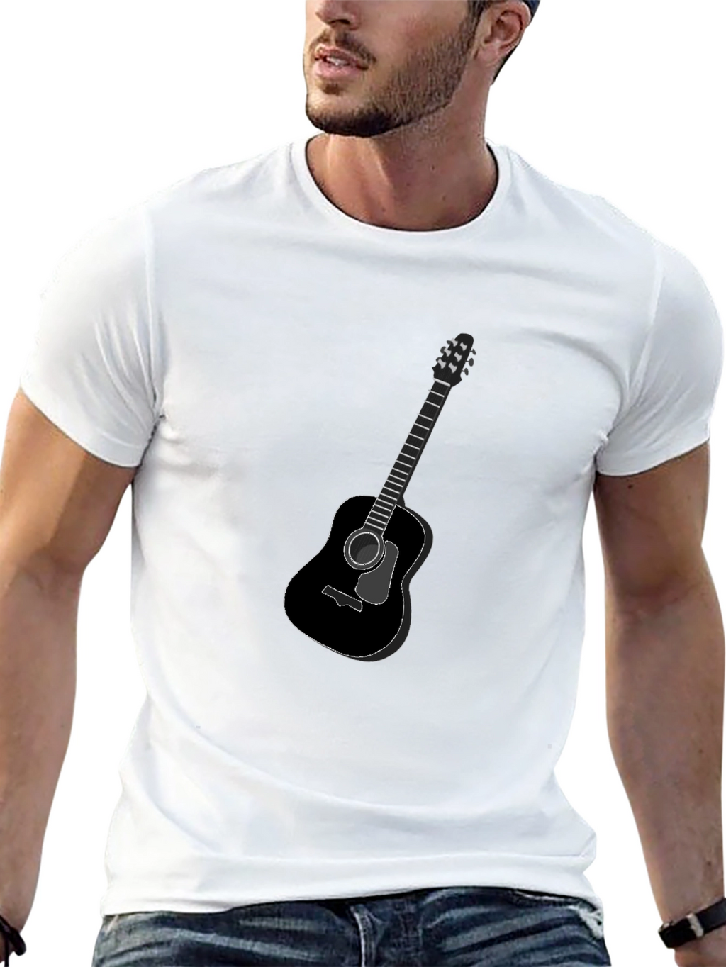 Guitar Graphic Black T-Shirt - Classic Music Tee