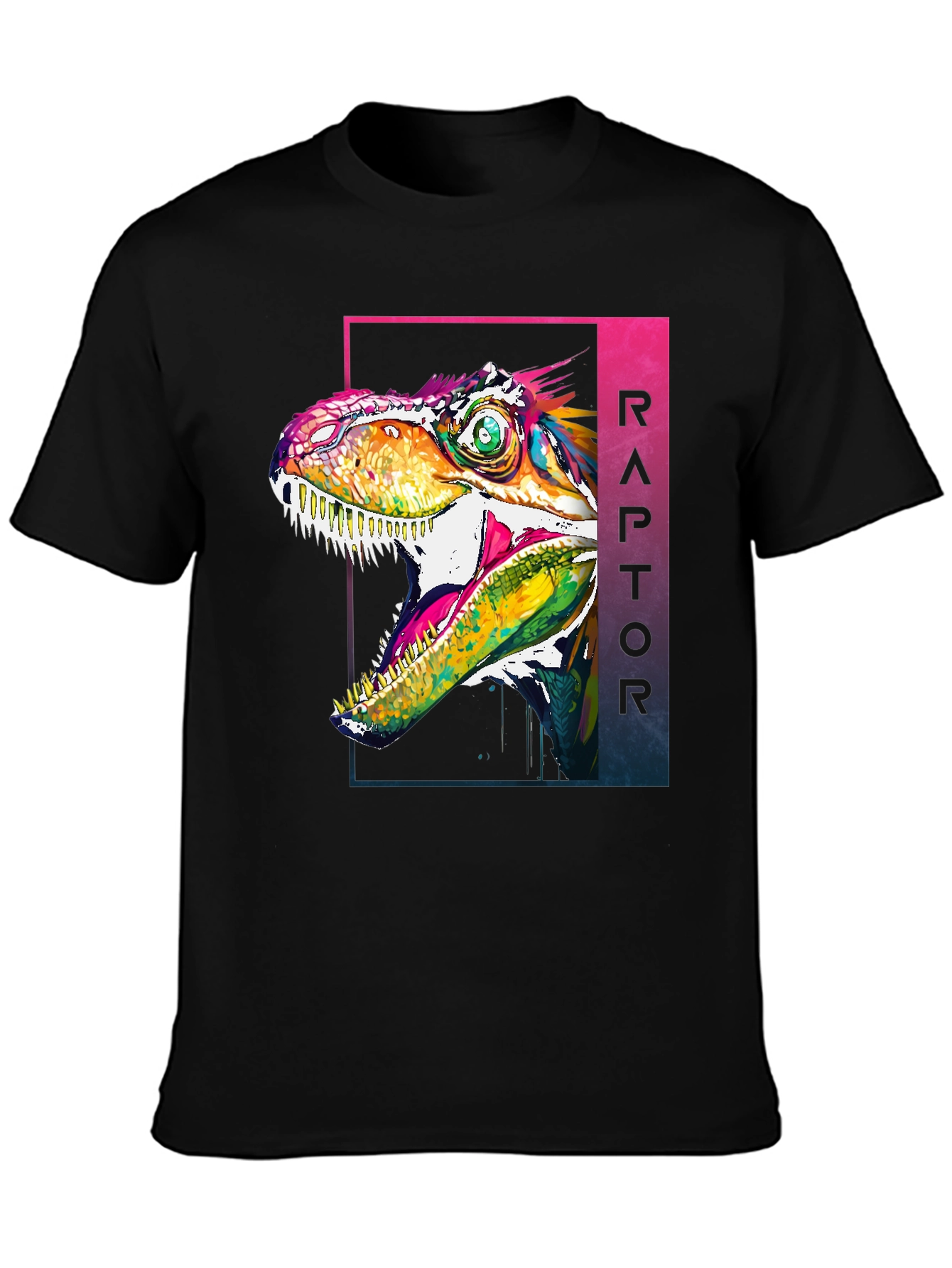 Raptor Graphic Tee - Vivid Dinosaur T-Shirt