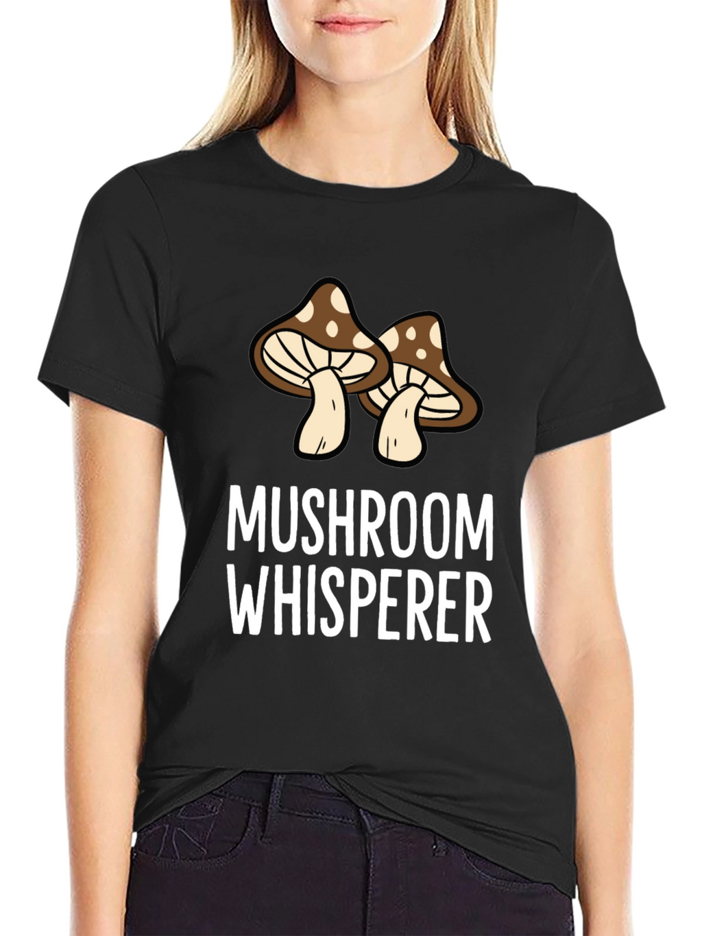 Mushroom Whisperer Graphic Tee - Black Cotton Shirt