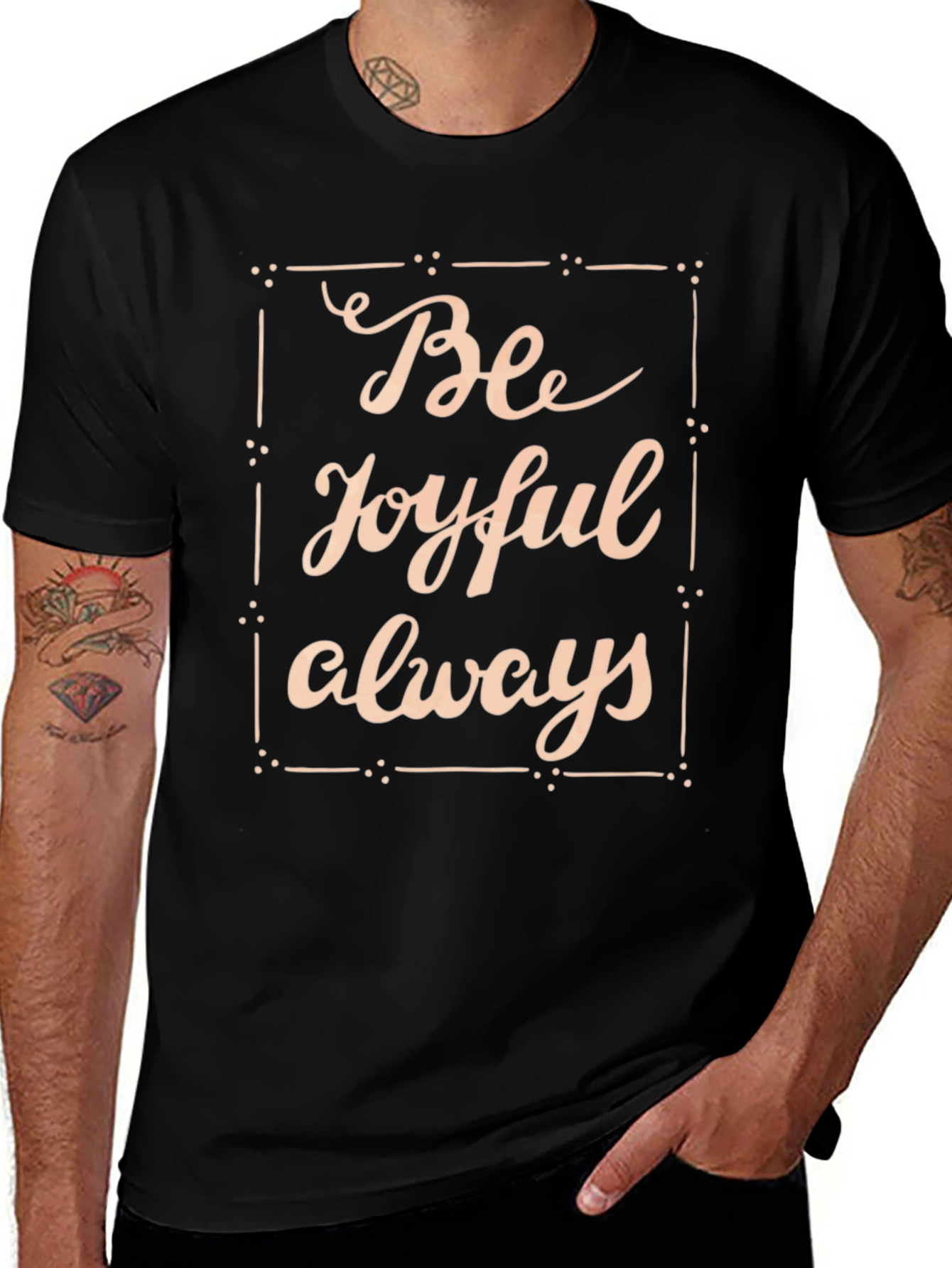 Be Joyful Always Black T-Shirt