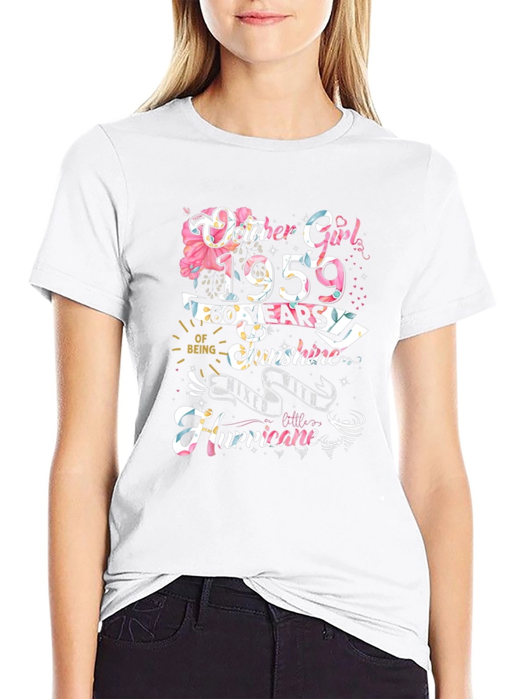 October Girl 1959 60 Years Sunshine Hurricane T-Shirt