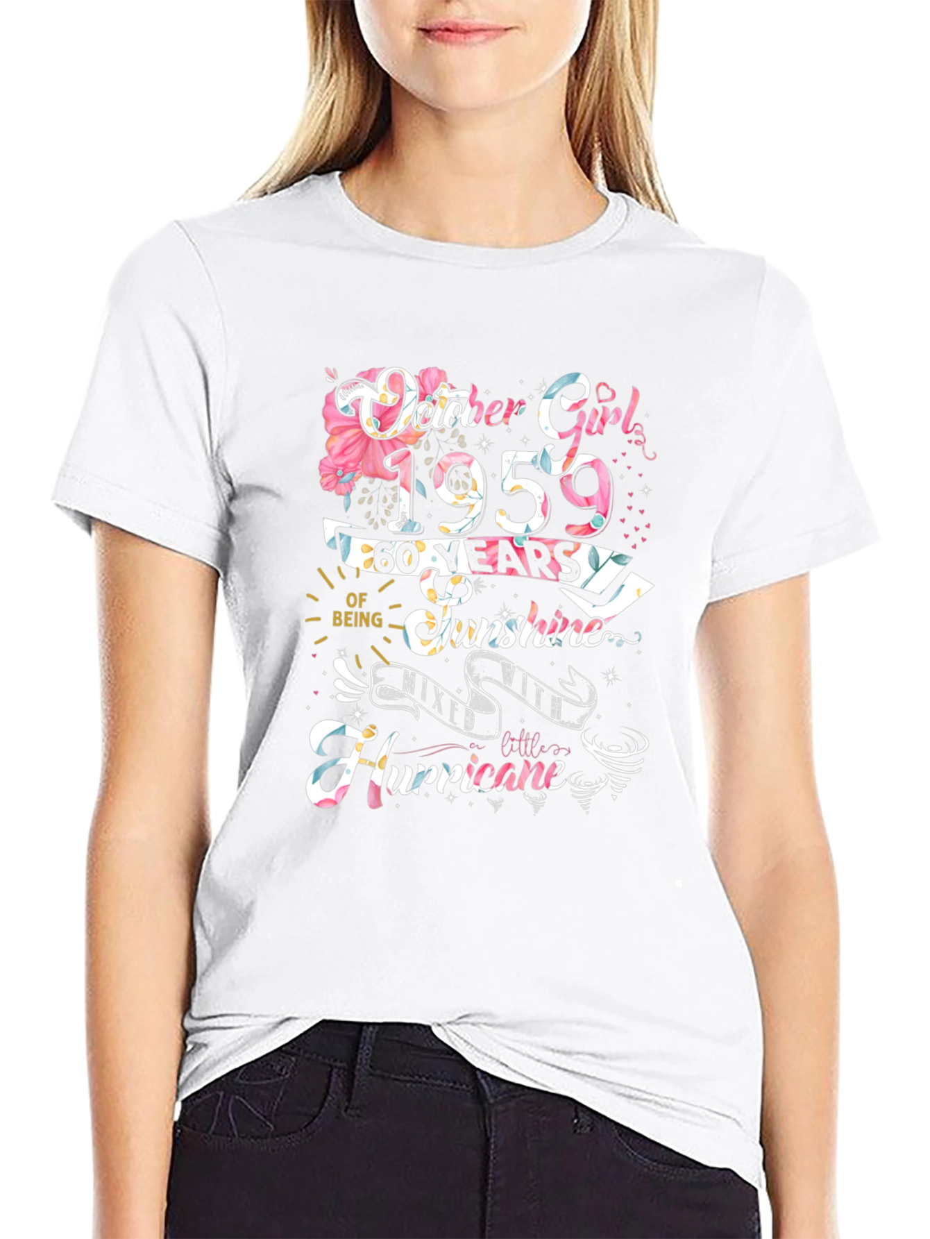 October Girl 1959 60 Years Sunshine Hurricane T-Shirt