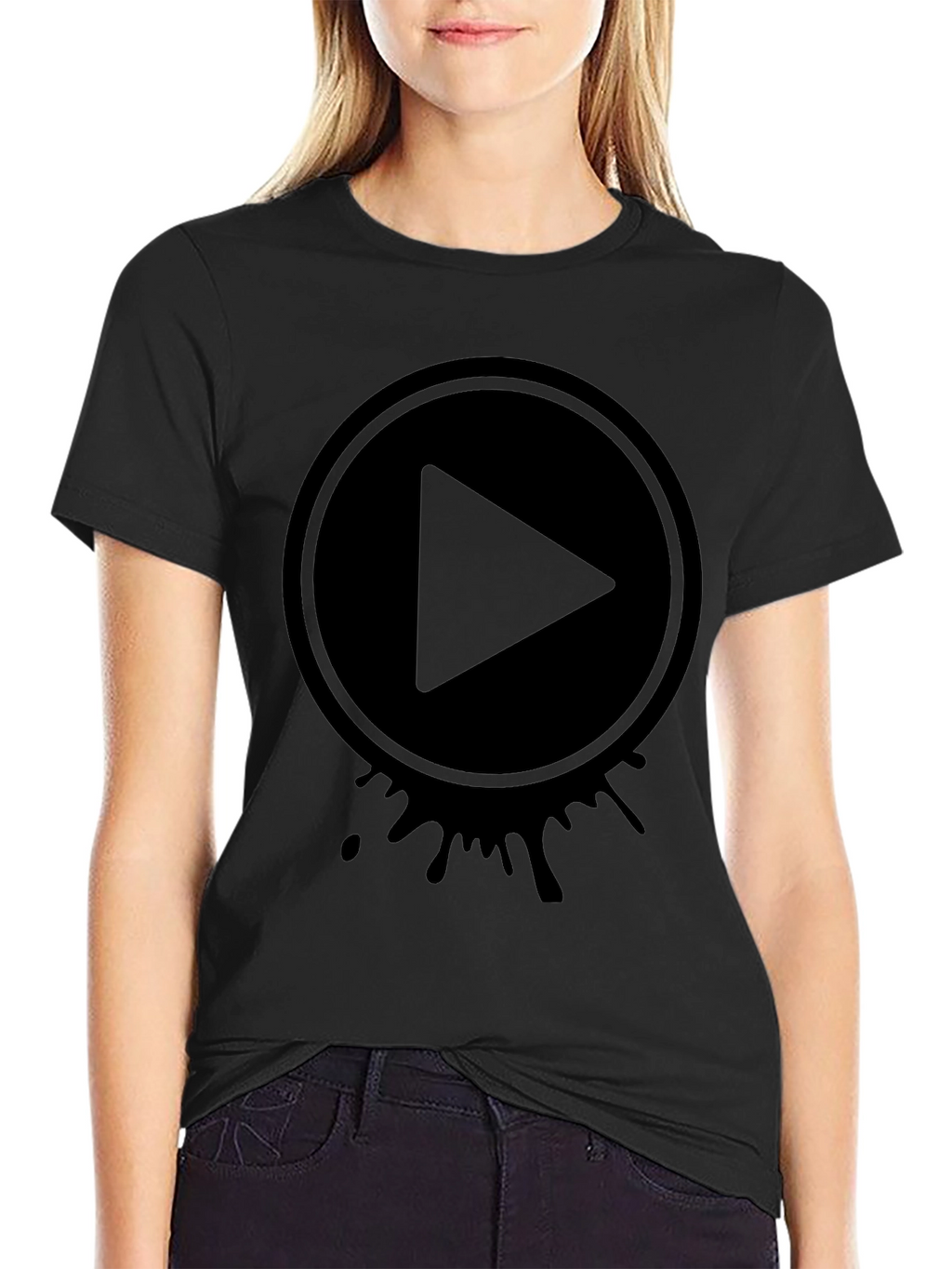Play Button Graphic Tee - Modern Casual Style