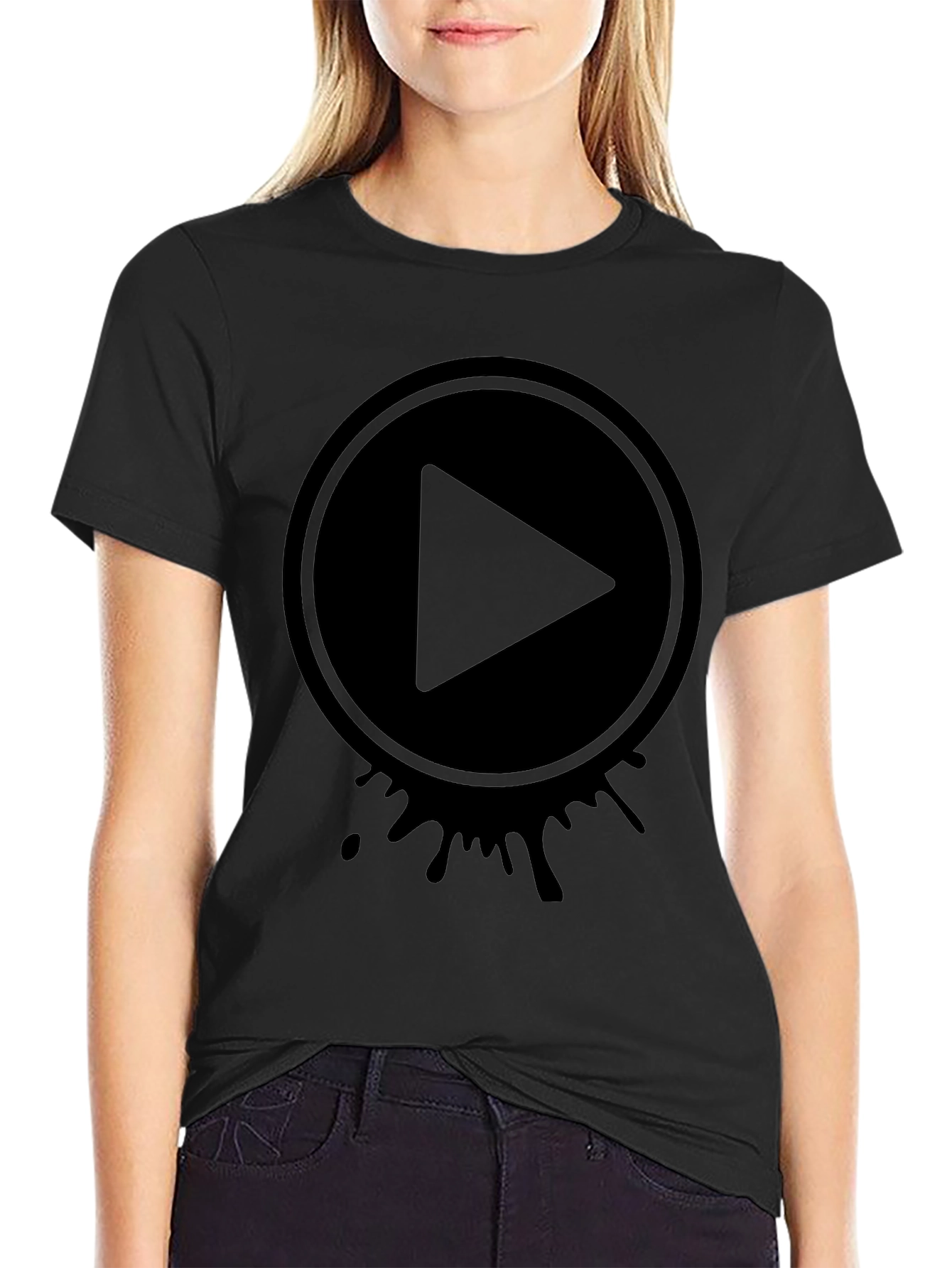 Play Button Graphic Tee - Modern Casual Style