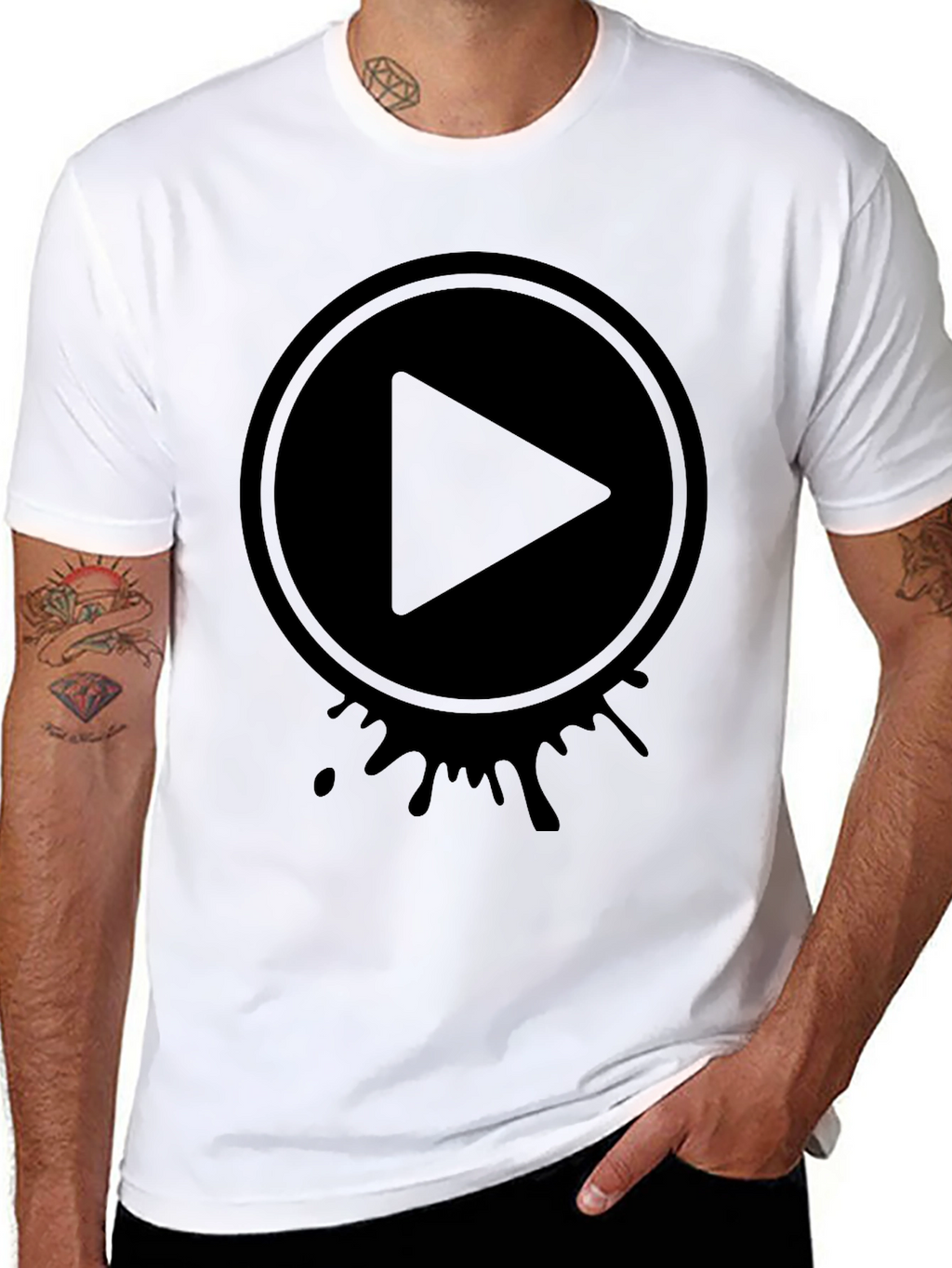 Play Button Graphic Tee - Modern Casual Style