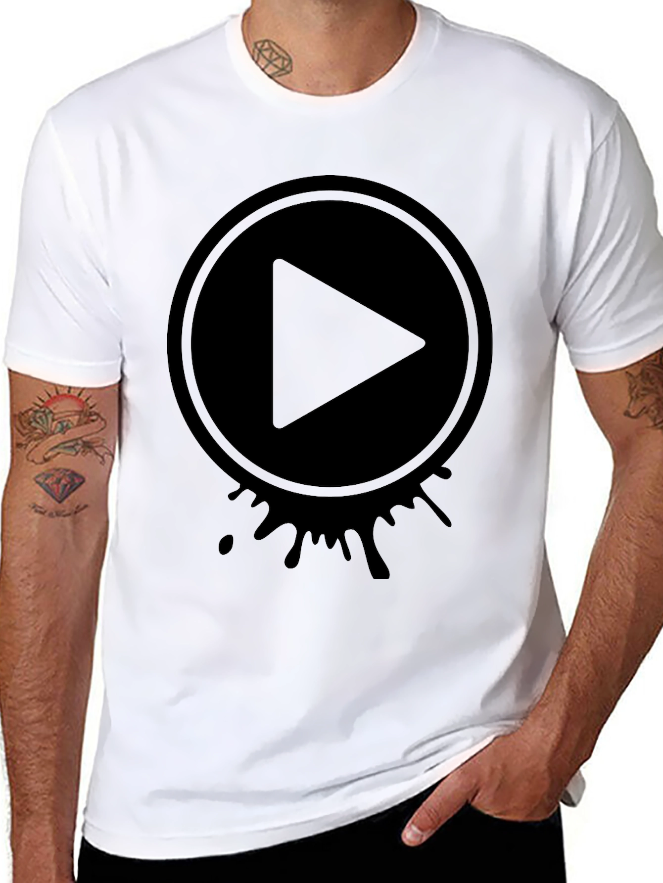 Play Button Graphic Tee - Modern Casual Style