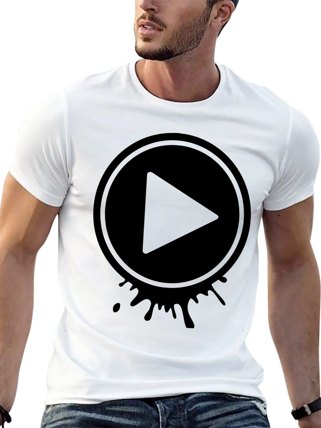 Play Button Graphic Tee - Modern Casual Style