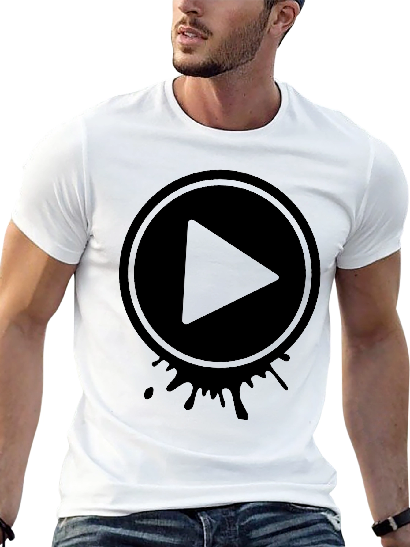 Play Button Graphic Tee - Modern Casual Style
