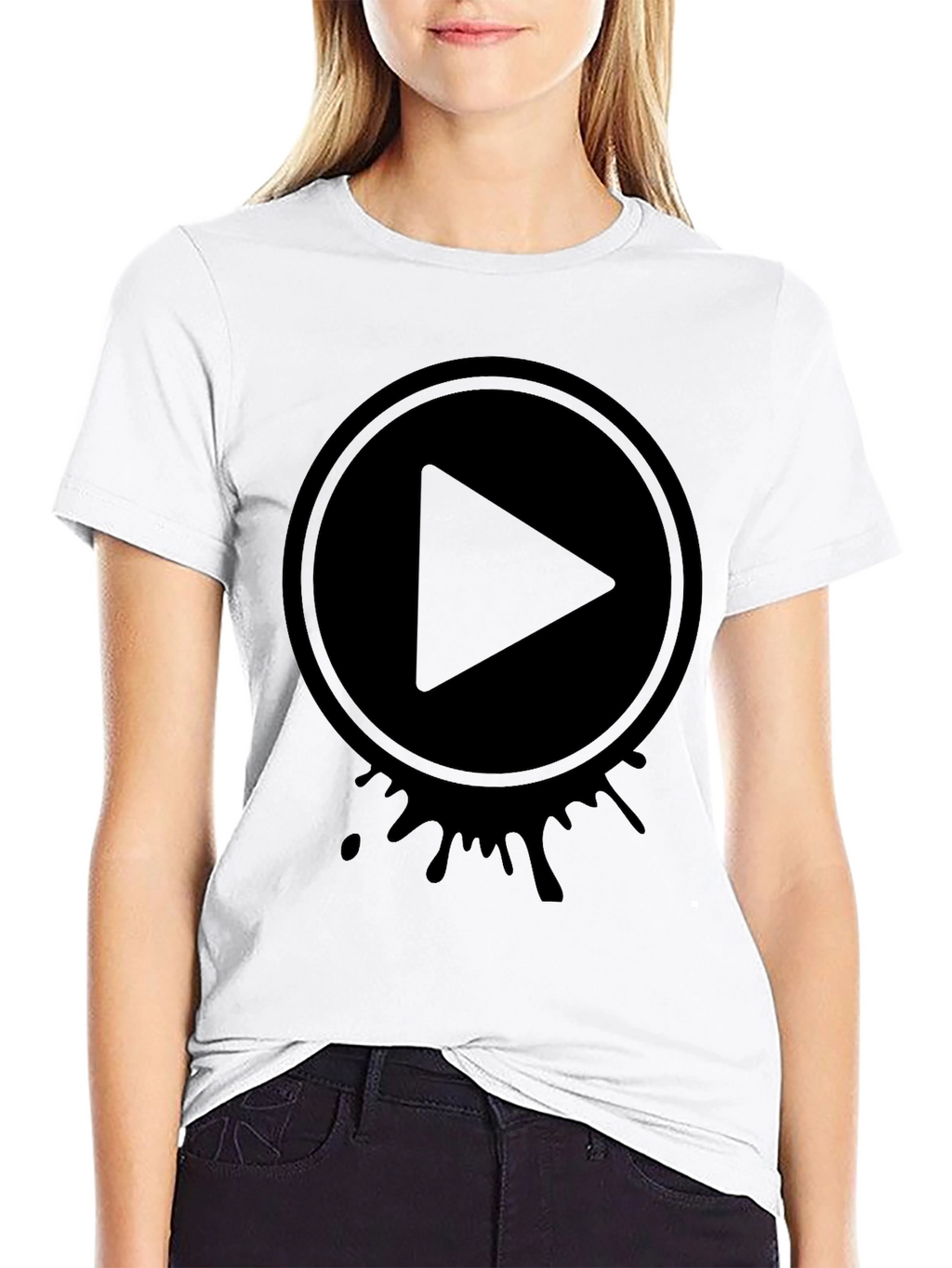 Play Button Graphic Tee - Modern Casual Style