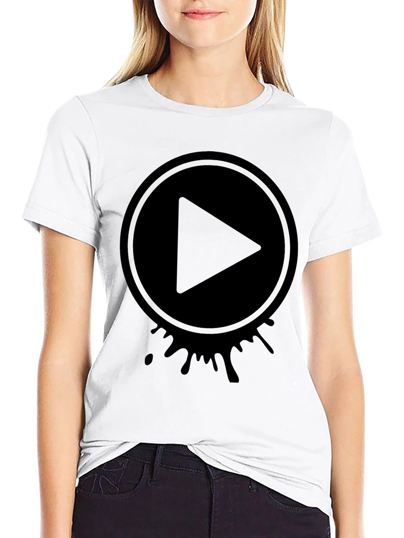 Play Button Graphic Tee - Modern Casual Style