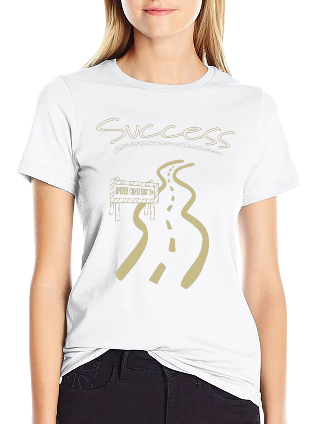 Success Under Construction Black Graphic T-Shirt